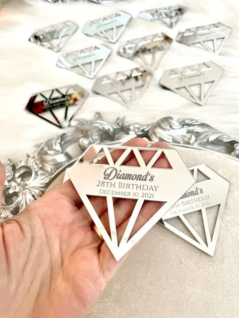 75th Diamond Birthday Party, 60th Diamond Jubilee Birthday, Denim And Diamonds Party Favors, Black Diamond Party Theme, Diamonds Are Forever Prom Theme, Diamond Themed Party Decor, Diamond Quinceanera Theme, Diamond Decorations Party Ideas, Diamond And Pearls Party Theme