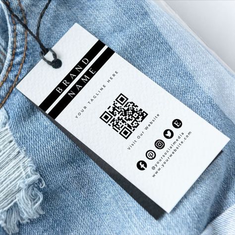 Create beautiful, professional hang tags with our easy-to-use templates. Add your logo, text, and images, and choose from a variety of fonts, colors, and styles. Easily add QR codes to your hang tags to direct customers to your website or social media pages. #hangtags #customhangtags . #Price_Tags_For_Clothing #Swing_Tag_Design #Hang_Tag_Template #Small_Business_Clothing Price Tags For Clothing, Hang Tag Template, Tshirt Branding, Small Business Clothing, Price Tag Design, Custom Hard Hats, Labels Printables Free Templates, Name Tag Design, Christian Clothing Brand