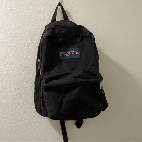 School Backpack Jansport, School Backpack Black, Backpacks For High School, Mochila Grunge, Black Jansport Backpacks, Black Jansport, Mochila Jansport, Mochila Jeans, Mochila Nike