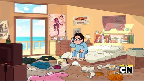 Steven Universe Bedroom, Kodie Shane, Steven Universe Background, Bg Design, Cartoon House, Steven Universe Comic, Interior Illustration, Steven Universe Fanart, Cartoon Background