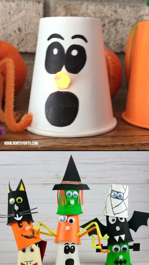 Inexpensive Halloween Decorations, Spider Witch, Paper Cup Crafts, Classroom Halloween, Bricolage Halloween, Cheap Halloween Decorations, Halloween Decorations For Kids, Homemade Halloween Decorations, Halloween Arts And Crafts