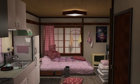 Japanese Apartment Interior, Japanese Apartment, Japanese Bedroom, Japanese Room, Pink Living Room, Nancy Drew, Japan Design, Dream Room Inspiration, House Room