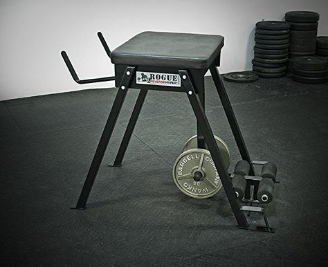 Rogue Reverse Hyper - An exclusive collaboration between Rogue Fitness and Westside Barbell brings a bombproof Reverse Hyper to the market at an unbelievable price Reverse Hyper, Crossfit Home Gym, Westside Barbell, Basement Gym Ideas, Emom Workout, Crossfit Equipment, Diy Home Gym, Basement Gym, Rogue Fitness