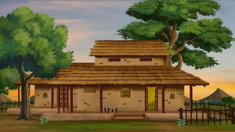 Premium Photo | 2d animation cartoon poor house background indian village little house poor hut background 2d Background Animation, 2d Cartoon Background, Cartoon House Animation, Animated Cartoon Background, Cartoon Home Background, Home Cartoon Houses, Cartoon Background Hd, Animated House, Cartoon Making