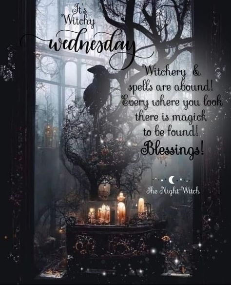 Witchy Wednesday Blessings, Witchy Wednesday, Wednesday Blessings, Night Witches, Pagan Spirituality, Witch Pictures, Witch Quotes, Witch Stuff, Beautiful Witch