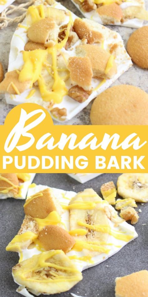 Banana Pudding Bark Candy Dessert - Perfect for Gift Giving! Nilla Wafer Recipes, White Chocolate Banana, Bark Candy, Banana Bark, Southern Traditions, Easy Banana Pudding, L Kitchen, Fantastic Recipes, Candy Bark