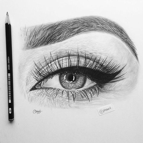 7,664 Likes, 92 Comments - Paulina (@miaumauve) on Instagram: “Simple NYE eye makeup proposition 🎆 Products used: @loraccosmetics Pro Palette (Sable, Black,…” Eye Drawing Tutorials, Eye Sketch, Art Sketches Pencil, Pencil Art Drawings, Art Style Inspiration, A Pencil, Beautiful Drawings, Realistic Drawings, Eye Art