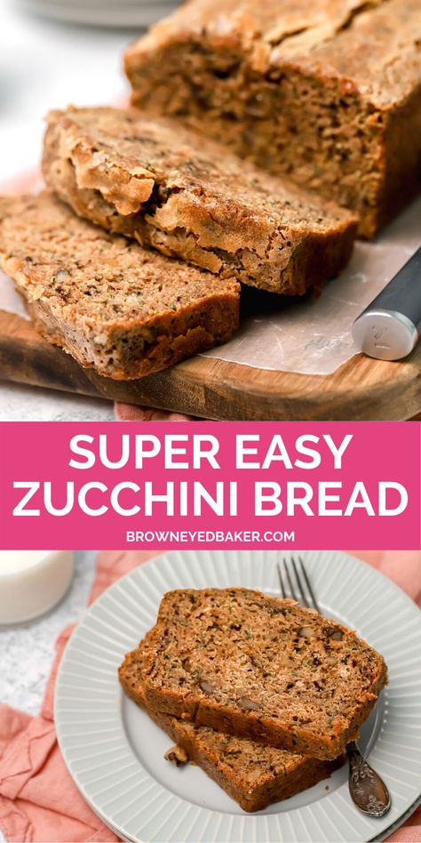 This incredibly easy zucchini bread recipe is our family's favorite! Made with brown sugar to keep it nice and moist, and cinnamon and vanilla for a delicious flavor, I'm convinced that you'll think it's the best, too. Be sure to check the notes for mix-in ideas, as well as options for making zucchini muffins and mini-muffins. A summer staple perfected! Easy Zucchini Bread Recipes, Moist Zucchini Bread, Black Color Hairstyles, Easy Zucchini Bread, Best Zucchini Bread, Brown Eyed Baker, Zucchini Bread Recipe, Color Hairstyles, Cloud Bread