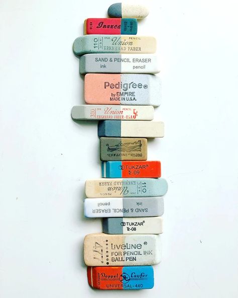 Eraser Arrangement No. 3 - Photographic Print – Lisa Congdon Eraser Collection, Lisa Congdon, Palate Cleanser, Pencil Eraser, Erasers, Sign Printing, How To Make Notes, Sake, Photographic Print