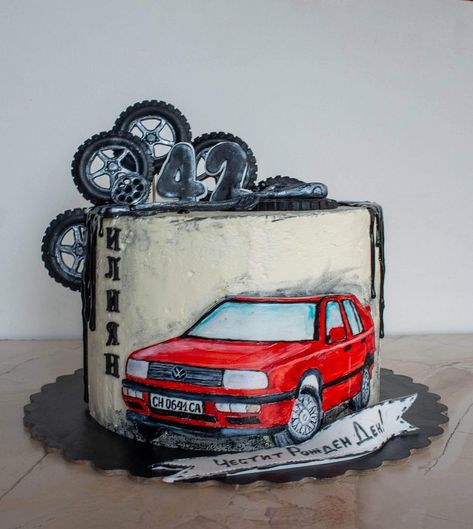 Car Guy Cake Ideas, Toyota Cake, Car Theme Cake For Men, Car Cakes For Men, Pastel Rainbow Cake, Cake Design For Men, Topper Name, Rainbow Cake Topper, Icebox Cake Recipes