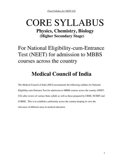 NEET 2024 Syllabus by NTA Neet Syllabus 2024, Neet Syllabus, Neet 2024, Alkaline Earth Metals, Neet Exam, April 6, Medical Education, Basic Concepts, Emphasis