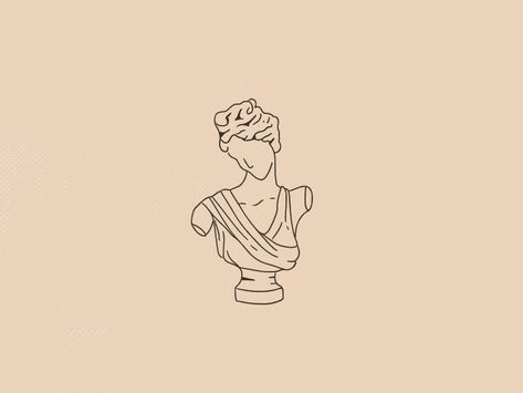 Studio Illustration, Statue Tattoo, Geniale Tattoos, Line Art Tattoos, Dainty Tattoos, Simplistic Tattoos, Mini Tattoos, Minimalist Tattoo, Line Art Drawings