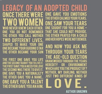 legacy of an adopted child | Legacy of an Adopted Child.....make me cry as I think of my nieces and ... Adoption Poems, Adoption Quotes, Adoption Announcement, Foster Care Adoption, Adoption Party, Foster To Adopt, Adoption Day, Kids Poems, Birth Mother