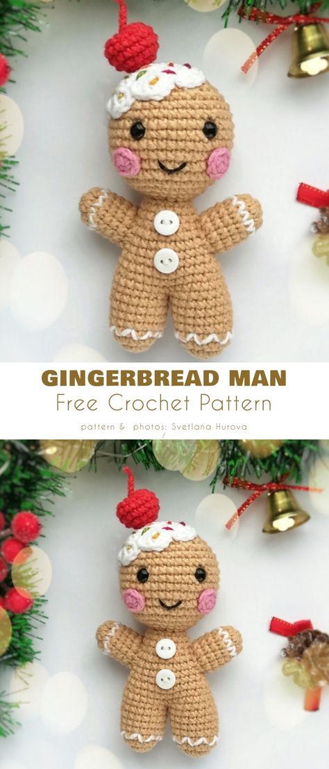 Little Ami Gingerbread Man Ornament Free Crochet Patterns