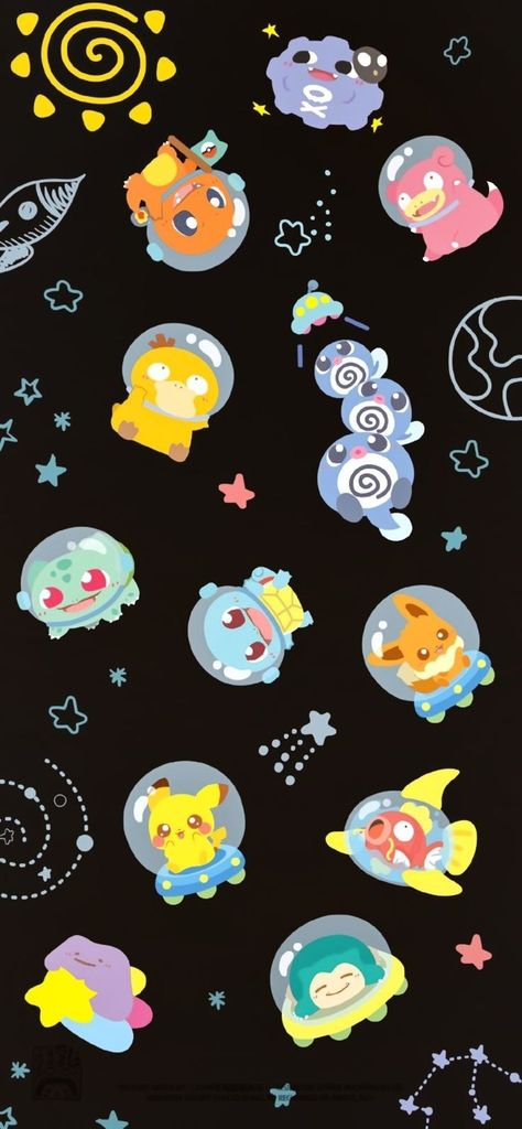 Pokemon Space Wallpaper, Pokemon Phone Wallpaper Aesthetic, Bulbasaur Background, Christmas Pokemon Wallpaper, Trending Wallpapers Iphone, Psyduck Cute, Space Pokemon, Psyduck Wallpaper, Pokemon Iphone Wallpaper