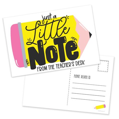 PRICES MAY VARY. 50 Adorable Pencil-Themed "Just A Little Note From The Teacher's Desk" Student Postcards From Teacher Build A Close Classroom Community: Reinforce the partnership between teachers and families - parents will appreciate the effort you put into recognizing their child's achievements and contributions in class by sending a personalized teacher note card Cute Communication Notes: Open the door for ongoing communication. By sending these postcards regularly, you create a positive fee Preschool Office, Classroom Encouragement, Teacher Mail, Teacher Appreciation Notes, Teacher Postcards, Positive Notes Home, Classroom Volunteer, Teacher Classroom Supplies, Preschool Supplies