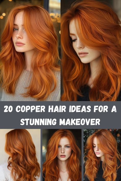 Copper hair is bold, warm, and absolutely gorgeous. Get inspired by 20 copper-toned hairstyles that will give you a fiery and unforgettable transformation. Matrix Color Formulas Copper, Copper Split Dye, Natural Copper Hair Color, Intense Copper Hair, Copper Gold Hair Color, Best Copper Hair Dye, Dimensional Copper Hair, Copper Hair Ideas, Copper Hair Dye