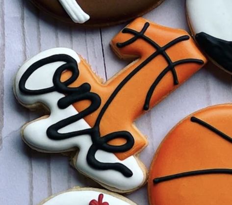 1st Birthday Basketball Cookies, First Birthday Basketball, Basketball First Birthday Party, Basketball Cookies, Basketball Party, Baby Boy First Birthday, Birthday Inspo, Surprise Party, Cookie Ideas