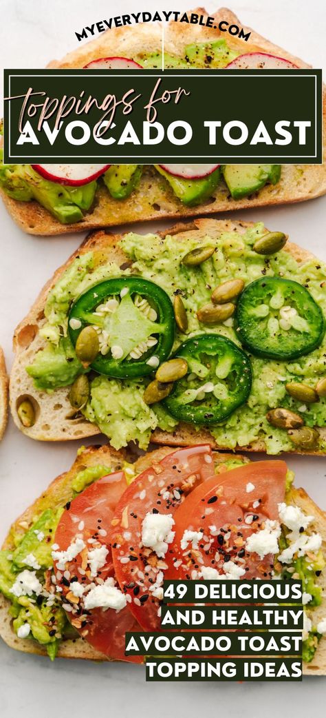 PICTURE OF AVOCADO TOAST IDEAS Avocado Toast Bar, Avocado Toast Ideas, Toast Bar, Best Avocado Toast Recipe, Best Avocado Toast, Toast Recipe Breakfast, Healthy Recipes For Breakfast, Avocado Recipes Breakfast, Avocado Recipes Healthy