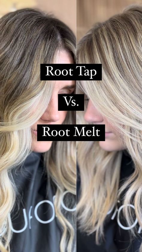 Becky || Hair || Educator on Reels | Trinix · Tainted Love Honey Blonde With Root Melt, Root Tap Vs Root Smudge, Root Melt Brunette To Blonde, Root Tap, Root Melt, Tainted Love, Hair Done, Hair Color And Cut, Honey Blonde