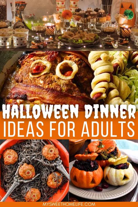 13 freaky and frightening Halloween dinner ideas for a fun themed Halloween date night or a scarily sophisticated Halloween dinner party. Check out this Halloween food for your Halloween party. Halloween Dinner Ideas For Adults, Halloween Main Dish, Halloween Dinner Party Food, Halloween Date Night, Halloween Food For Adults, Halloween Dinner Ideas, Sophisticated Halloween, Menu Halloween, Halloween Dinner Party