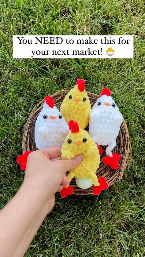 Joanna || Joella Crafts | My chicken laying an egg pattern is now LIVE on my website and Etsy!! I think this is the most excited I’ve been to release a pattern since… | Instagram Egg Laying Hens, Egg Laying Chickens, Egg Pattern, Crochet Penguin, Laying Hens, Crochet Chicken, Egg Laying, Plastic Eggs, Beginner Crochet