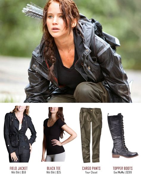 Hunger Games Katniss Everdeen Costume Katniss Everdeen Costume Diy, Katniss Everdeen Outfit, Katniss Outfit, Katniss Costume, Hunger Games Costume, Hunger Games Outfits, Hunger Games Fashion, Hunger Games Katniss, Movie Character Costumes