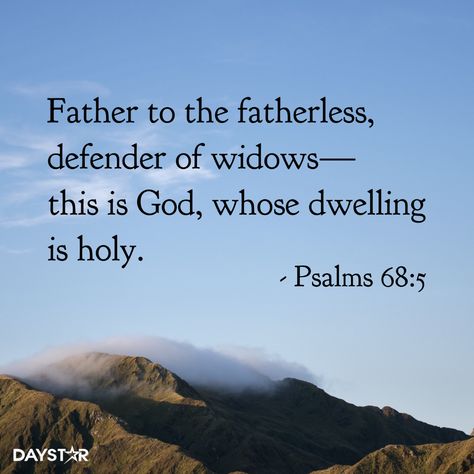 “Father to the fatherless, defender of widows— this is God, whose dwelling is holy.” -Psalms‬ ‭68:5‬ ‭ [Daystar.com] Father To The Fatherless, About Facebook, Prayer Room, Room Closet, Christian Quotes Inspirational, Encouragement Quotes, God Is, Daily Inspiration, Christian Quotes