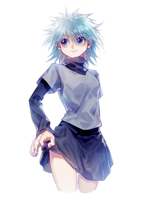 Female Killua, Hxh Genderbend, Gon X Killua, Gender Bend, Anime Zodiac, Hxh Characters, Killua Zoldyck, Anime Expressions, Hero Wallpaper