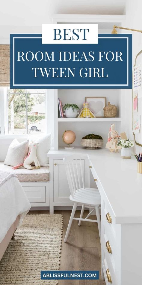 Want fresh room ideas for tween girl rooms? Mix in some whimsical elements, like string lights or colorful accessories, for a touch of personality. Balance those with functional furniture that keeps the space organized. This combination will help create a room where she feels both comfortable and inspired. #tweengirldecor #kidsroomdecor #homedesign Preteen Girls Small Bedroom Ideas, Girl Room Organization Ideas, Girls Room Organization Ideas, Creative Room Ideas, Girls Room Storage, Girls Bedroom Organization, Fresh Room, Girls Room Organization, Teenager Room