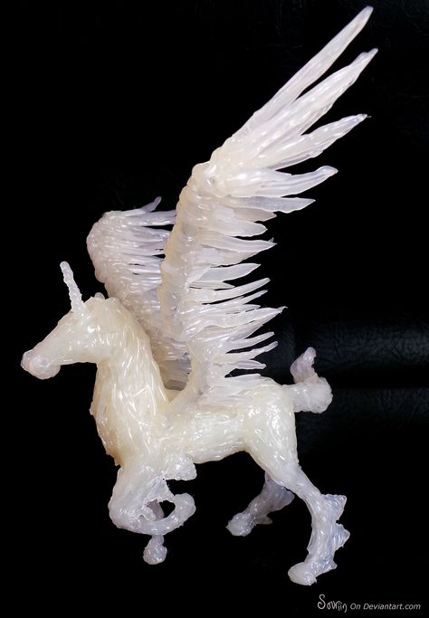 Glue Pegacorn SOLD by Sovriin.deviantart.com on @DeviantArt Hot Glue Sculpture, Glue Sculpture, Hot Glue Stencil, Woodland Crafts, Hot Glue Art, Glue Craft, Pegasus Unicorn, Pva Glue, Glue Art