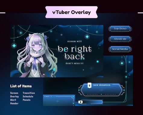 Gaming Overlay, Etsy Aesthetic, Facebook Giveaway, Overlays Cute, Stream Overlay, Social Media Schedule, Twitch Channel, Be Right Back, Stinger