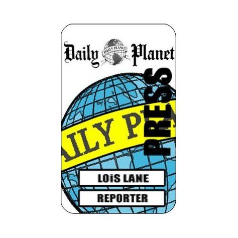 Lois Lane Cosplay Daily Planet Press Reporter ID Card Lois Lane Costume, Daily Planet, Birth Plan Template, Badges Diy, Lesson Plan Template Free, Planet Logo, Middle School Lesson Plans, Badge Template, Adventures Of Superman