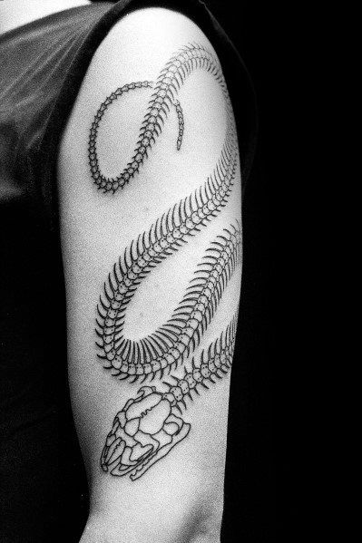 30 Snake Skeleton Tattoo Ideas For Men - Bone Designs Snake Skeleton Tattoo, Skeleton Tattoo Ideas, Snake Skeleton, Mayan Tattoos, Skeleton Tattoo, Bone Tattoos, Men Chest, Snake Tattoo Design, Skeleton Tattoos