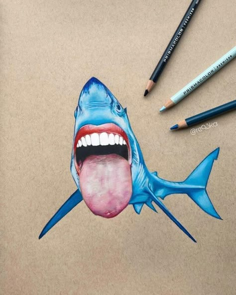 Color Pencil Drawing Colored Pencil Artwork Ideas, Portfolio Drawings, Shark Drawing, Graduation Art, Prismacolor Art, Colored Pencil Artwork, Colored Pencil Art, Animal Reference, Art Lesson Plans