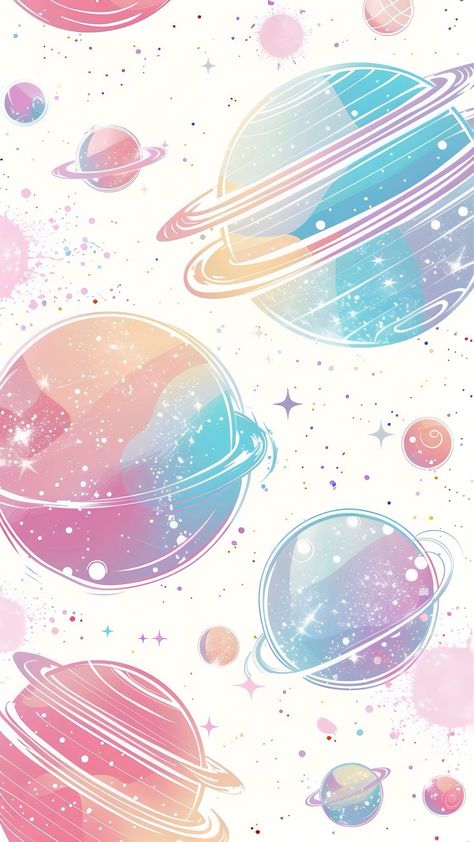 Cute Solar System Wallpaper, Sketch Wallpaper Aesthetic, Wallpaper Planets Aesthetic, Space Background Galaxies, Planets Drawing, Planet Sketch, Texture Pictures, Wallpaper Travel, Kingdom Art