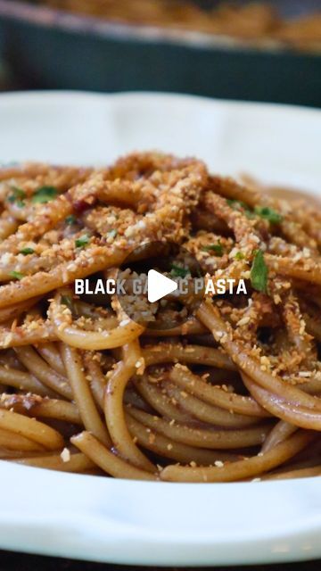 Francesca Tieghi on Instagram: "Black Garlic Pasta 🧄

Comment “pasta” and I will send you the link to the recipe in your inbox!

Have you ever tried black garlic? It’s super unique and actually does not taste like garlic at all.. it’s the result of a long fermentation that makes it black and soft. It’s more umami and it’s delicious! I used it to make a delicious pasta sauce!

#blackgarlic #garlic #pasta #pastalovers #aglioolioepeperoncino #aglio #garlicpasta #garliclovers #garlicrecipes #recipes #italianfood #plantbased #italianfoodbloggers #italianrecipes #mediterranean #mediterraneandiet #mediterraneanrecipes" Black Garlic Pasta, Anchovy Pasta, Black Garlic, Garlic Pasta, Delicious Pasta, Garlic Recipes, Anchovies, Pasta Sauce, Mediterranean Recipes