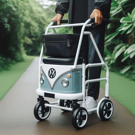 Relive the Retro Charm with a Volkswagen Bus Walker for Seniors Decorating Walkers For Seniors, Vw Buzz, Walker For Seniors, Vw Westfalia, Walking Aids, Adult Tricycle, Tiny Cars, Shopping Trolley, Mobility Aids