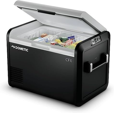 Amazon.com: DOMETIC CFX3 55-Liter Portable Refrigerator and Freezer with ICE MAKER, Powered by AC/DC or Solar : Appliances Expedition Gear, Portable Refrigerator, Deep Freeze, Fridge Freezers, Ice Maker, Cool Technology, Camping With Kids, Ac Dc, Camping Gear