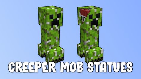 Creeper Mob Statues Minecraft Map Minecraft Creeper Statue, Statues Minecraft, Minecraft Base, Minecraft Character, Minecraft Statues, Art Statues, 1 Pixel, Bat Man, Minecraft Characters