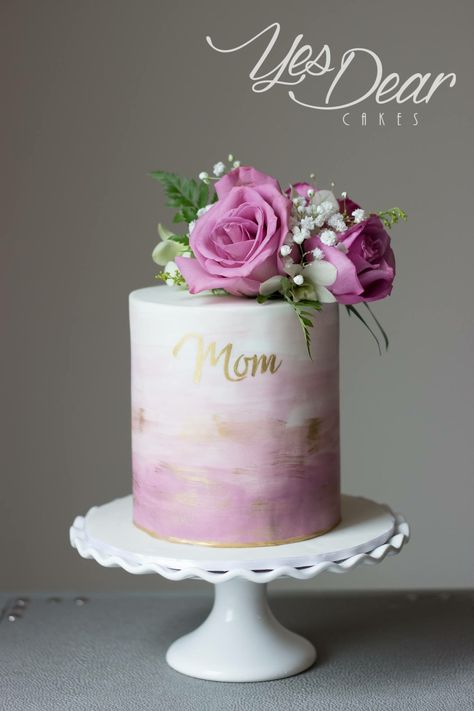 Women Bday Cake, 60th Bday Cake For Mom, Yes Dear, Birthday Cake For Mom, 70th Birthday Cake, Cake With Flowers, 80 Birthday Cake, 60th Birthday Cakes, Elegant Birthday Cakes