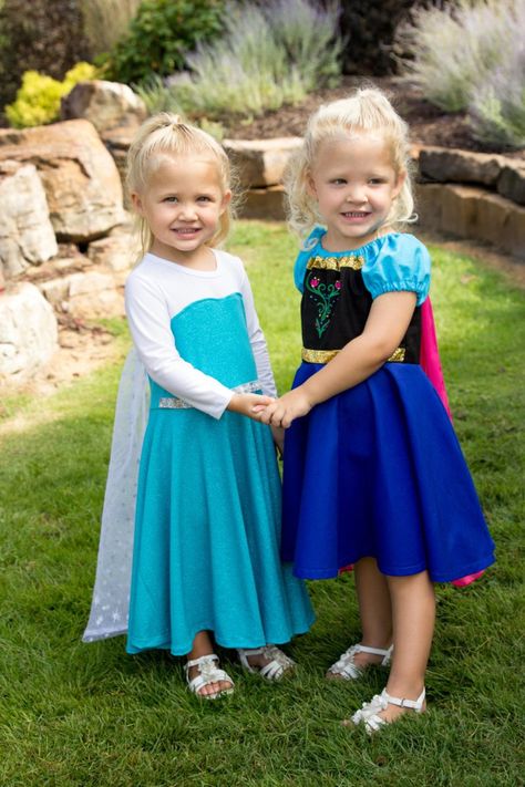 57 Perfect Kids' Halloween Costume Ideas For BFFs Elsa and Anna Frozen Costumes Elsa and Anna Costumes ($46) Costumes For Sisters, Halloween Costumes For Sisters, Brother Sister Halloween Costumes, Sister Halloween Costumes, Anna Frozen Costume, Sibling Halloween Costumes, Twin Costumes, Sister Costumes, Sibling Costume