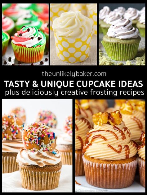 Unique cupcake recipes perfect for birthdays, baby showers, bridal showers and more. From creative flavour combinations to the most luxurious buttercream recipes. Odd Cupcake Flavors, Designer Cupcakes Ideas, Elegant Cupcake Flavors, Unique Flavor Cupcakes, Flavor Cupcakes Recipes, New Cupcake Ideas, Fun Birthday Cupcake Ideas, Decadent Cupcakes Recipes, Specialty Cupcakes Ideas