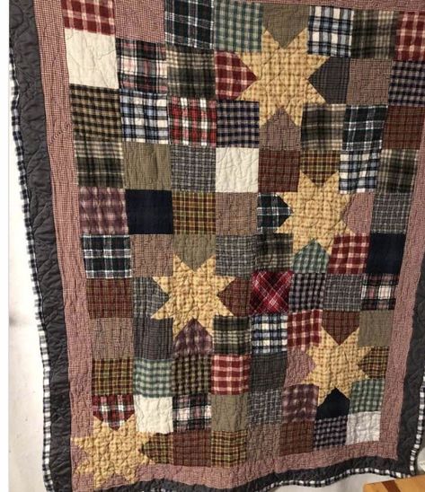 Mens Quilts, Cowboy Quilts, Memories Quilt, Homespun Quilts, Quilts For Men Patterns, Fast Quilts, Masculine Quilts, Quilts Easy, Plaid Quilts