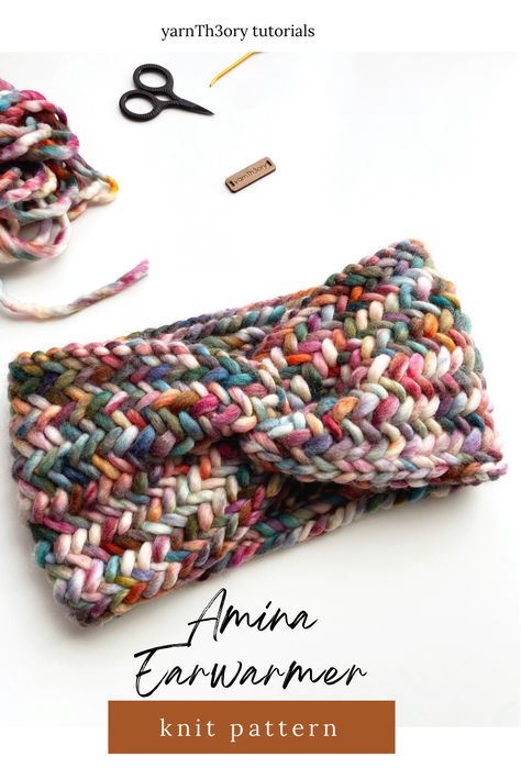 AMINA EARWARMER | KNIT PATTERN Herringbone Stitch Knitting, Earwarmer Knitting Patterns, Knitted Headband Free Pattern, Baby Hat Knitting Patterns Free, Baby Hat Knitting Pattern, Knitting Patterns Free Hats, Headband Pattern, Beautiful Knitting, Diy Knitting