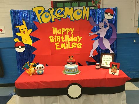 Diy Pokemon Birthday Party Diy Pokemon Birthday, Pokemon Birthday Party Decorations, Pokemon Candy, Pokemon Party Decorations, Photobooth Frame, Diy Pokemon, Pokemon Themed Party, Pokémon Birthday, Monster Inc Birthday