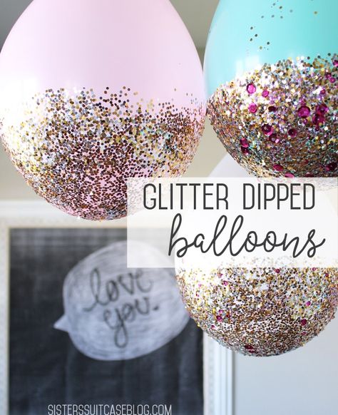 Here is the highly requested tutorial for my glitter dipped balloons! Since my daughter’s Sleeping Beauty birthday party two years ago, they have become one of our most popular projects. I decided to make them again last year for her Cinderella party and now I’m finally sharing the pictures and simple (but messy) process with...Read More » Sleeping Beauty Birthday Party, Diy Ballon, 21st Birthday Ideas, 21st Bday Ideas, Ballon Party, Glitter Balloons, 21st Party, Cinderella Party, Glitter Birthday