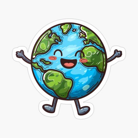 Get my art printed on awesome products. Support me at Redbubble #RBandME: https://www.redbubble.com/i/sticker/Earth-Day-Everyday-Happy-Colorful-Planet-Earth-by-HubbyDesignz/158910730.EJUG5?asc=u Earth And Life Science Design, Earth Stickers, Healthy Earth, Earth Day Everyday, Everyday Happy, Science Stickers, Happy Stickers, Wallpaper Earth, Funny Sticker