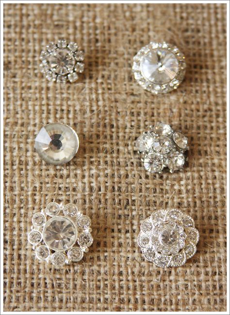 six piece set of sparkly buttons...how pretty to replace the plain buttons on a cardigan or blouse!