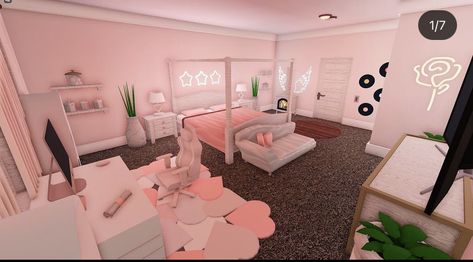 Bloxburg Bedroom Ideas For Kids, Bloxburg Bedroom, Roblox House, Blocksburg Room Ideas￼, Bloxburg Houses, Bloxburg Builds, House Decorating Ideas Apartments, Small House Layout, Simple Bedroom Design